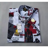 KEMEJA Short SLEEVED NEWSPAPER PRINTED SHIRT MEN'S PRINTED SHIRT