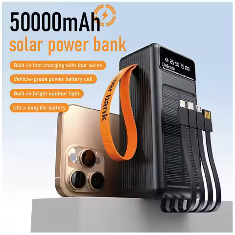 Share 50000mAh Long-Lasting Solar-Powered Fast-Charging Power Bank