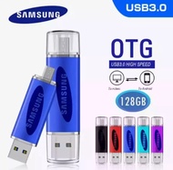 Flashdisk OTG Samsung 128GB 64GB 32GB 16GB 8GB 4GB Flash Drive 2 in 1 USB 3.0 USB Drive Penyimpanan Data OTG Drive All Smartphone-Bayar di tempat