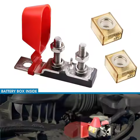 Dual Terminal Fuse Block 30-300 AMP Marine Rated Battery Fuse MRBF Fuse Holder (Double Fuse)