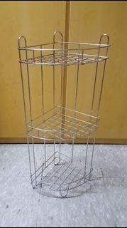 三層不鏽鋼轉角架 三角架 Three-layer stainless steel corner frame rack 不銹鋼浴室置物架