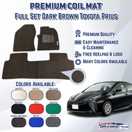 TOYOTA PRIUS Premium Customized Single Color Coil Car Mats (3pcs) | Car Floor Mats / Carpets