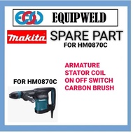 SPARE PART - MAKITA ARMATURE / STATOR COIL FIELD / ON OFF SWITCH / CARBON BRUSH FOR HM0870C DEMOLITI