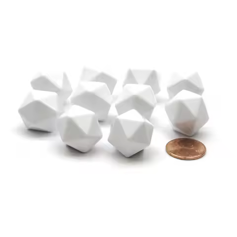 10 Pcs/set White 20 Side Blank D20 Dice Diagonal Diameter 24mm DIY Board Game Accessories For Kid DI
