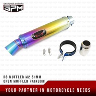 R8 M2 51MM OPEN MUFFLER RAINBOW (9856-372-R8)
