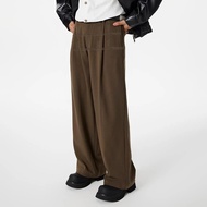 celana jeans pria baggy skena coklat denim jumbo cowok loose jeans korean style oversize kulot casua