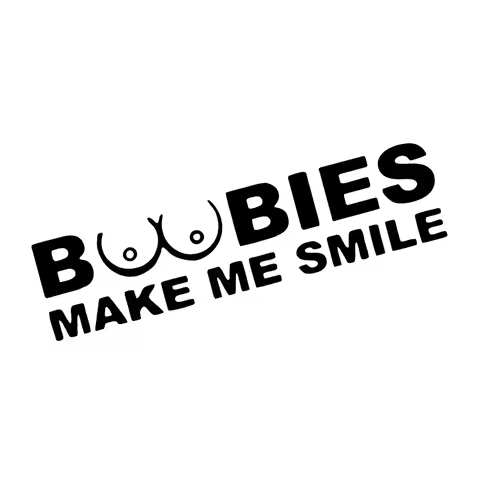 20X5CM Funny cute exquisite BOOBIES MAKE ME SMILE Car Window Sticker Waterproof Reflective Sticker