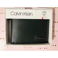 Calvin Klein Men’s Bifold Leather RFID Wallet, Grey