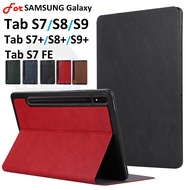 Fashion Business PU Leather Case For SAMSUNG Galaxy Tab S7 S8 S9 Plus 5G S9+ S8+ S7+ FE 12.4" 11.0" Flip Stand Cover SM-T730 T733 T736 T970 T975 T980 X700 X710 X800 X810 X816