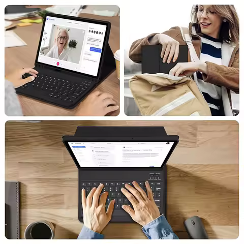 For Samsung Galaxy Tab A9+ 11 Inch Case with Bluetooth-Compatible Keyboard Cover with Mouse Keyboard