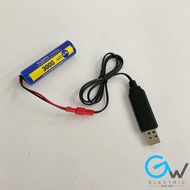 18650 3.7V 3000mah JST Plug Rechargeable Battery With USB Charging Cable RC Helicopter Quadcopter Drone Car Boat