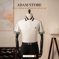 MEN'S WHITE AND BLACK POLO SHIRT WITH COLLAR AND SLEEVES AP201 ACTIVE AND HEALTHY