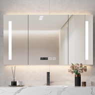 【weizhi】Mirror Cabinet Intelligent Defogging Mirror Cabinet Wall Mounted With Lights Mirror Cabinet Solid Wood Storage Cabinet Bathroom Backlight Mirror Cabinet