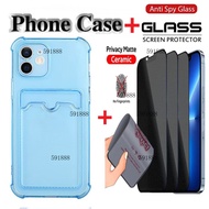 2in1 1PCS Phone Case+1PCS Anti Spy Privacy Tempered G Vivo Y03 Y18 Y18E Y28 Y27 Y36 Y16 Y02S Y17s Y1