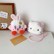 Túi đeo chéo gấu nhồi bông Kirby Tai Thỏ Đính Sao đáng yêu