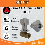 DOE Stopcock 1/2" & 3/4" Concealed Chrome Bathroom Shower Stopcock | SIRIM Approved Malaysia