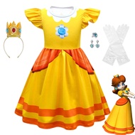 Super Mario Peach dress peach role-playing party costume