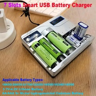 7 Slot Multi-Function LCD Display USB Smart Battery Charger Lii-PD4 USB Independent Charging Electro