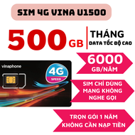 Sim Data 4G Vina 500Gb/tháng Data Không Giưới hạn Trong Ngày Sử Dụng Trọn Gói 12 Tháng Không Cần Nạ