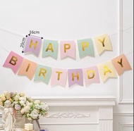 #229 Happy Birthday Banner, Birthday Party Celebration, Birthday Decoration, 生日佈置