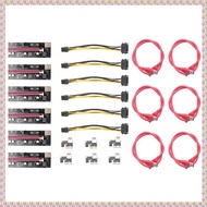 (WBRG) 6Pcs VER009 USB 3.0 PCI-E Riser VER 009S Express 1X to 16X Extender Riser Adapter Card SATA 1
