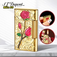 HỘP QUẸT BẬT LỬA DUPONT HOA HỒNG DẬP NỔI (S.T. DUPONT) - (XÀI XĂNG) - Độc Lạ AI