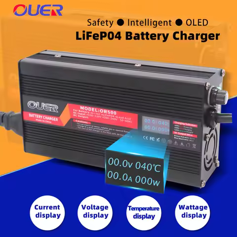 14.6V 20A LiFePO4 Smart Battery Charger Usd For 4S 12.8V 14.4V Fast Charging With Digital Display