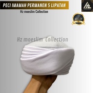 Instant Permanent Imamah Cap 5 Folds Logo for Adults & Children Ready to Wear Udeng Head Turban Song