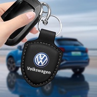 1pcs lack/Red Leather Car Key Buckle Car Key Chain for Volkswagen Polo 4 5 6 7 Golf T5 VW Jetta Pass