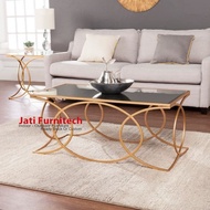 Geometric Coffe Table with Top Euro Grey Mirror // JATI FURNITECH