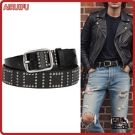 AIRUIFU Waist Belt, Y2K Trendy Design Punk Rivet Belts, Fashion Heavy Metal All-match Jeans Belt For