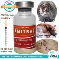 Pure Amitraz Dermadex Acaricidal Dog Wash and Spray (5cc/ml) with FREE Syringe (para sa mange o gali