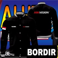 Hikvision embroidered jacket, Hikvision jacket, Hikvision baseball jacket, Hikvision varsity jacket,