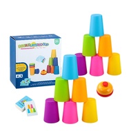 Sports Stacking Cups Stack Cup Game with Card Stacking Cup Board Game Kids Toys Fast Game Challenge 