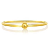 999.9 24K Gold Price-by-Weight 11.97g Glossy-Finish Gold Bangle (Size: 7) for Women 90194K (Glossy-F