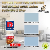 Nippon Paint Paint for Interior Satin-Glo 1 Litre Yours Truly 1530P / Blue Wish 1538P / Bosco Blue 1