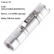 Convoy Silver T5 Mini Flashlight AA 14500 Torch With XPG2/219B/219C/LH351D/519A LED Camping Hiking L
