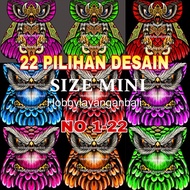 kain layangan celepuk bali mini lebar 80cm x panjang 90cm 50 gambar cetak print burung hantu 1 - 22