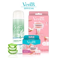 [Bundle of 3] Gillette Venus Comfortglide White Tea - 1 Handle + 6 Refills / Cartridges + Shaving Ge
