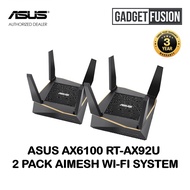 ASUS AX6100 RT-AX92U 2 PACK AIMESH WI-FI SYSTEM | 3YW