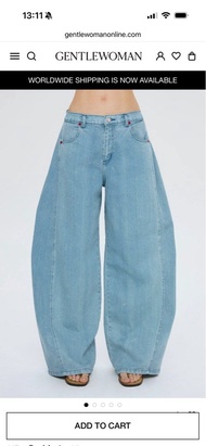 Gentlewoman - 低腰闊腳牛仔褲