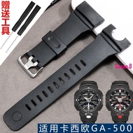 ~~ Suitable for Casio Watch Strap GA-500 1A4 7A Black G-SHOCK Rubber Men Strap Watch Accessories Y