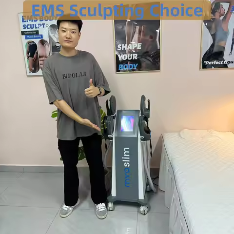 MYOslim Electromagnetic Muscle Stimulator Professional Sculpt 6500W 5-Handle Pelvic Cushion for Fitn