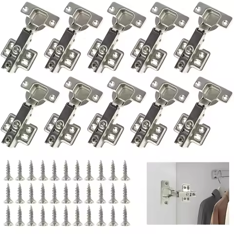 10/20Pcs Door Hinge Stainless Steel Cabinet Door Hinges Hydraulic Damper Buffer Soft Close Quiet War