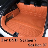 For BYD Sealion 7 Sea lion 07 2024 2025 Car Boot Mat Rear Trunk Liner Cargo Leather Floor Carpet Tra