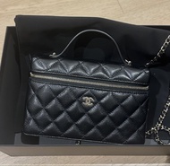 Chanel 黑色菱格紋手提包LP 25P 扁盒子