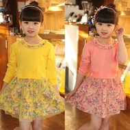 【2-12Y】kids dress/dress budak perempuan murah/baju lengan panjang budak perempuan/cotton dress/baju 