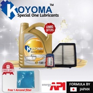 HONDA HRV T7A AIR FILTER + OIL FILTER + KOYOMA 10W40 SEMI SYNTHETIC ENGINE OIL