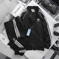 Adidas 3 stripes long-sleeved sports shirt autumn and winter stretchy Poly fabric super hot trend