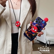 Compatible For Huawei Y9S Y5 Y9 Y6 Pro 2018 Y5 2018 Mate 30 20 10 Pro 20 Lite P40 Pro Plus P40 P30 P20 Lite 4G P30 P20 Pro Phone Case Spider Boy Man Soft TPU Cover Lanyard Holder